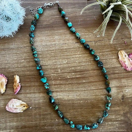 18 Inch Turquoise Nuggets Necklace